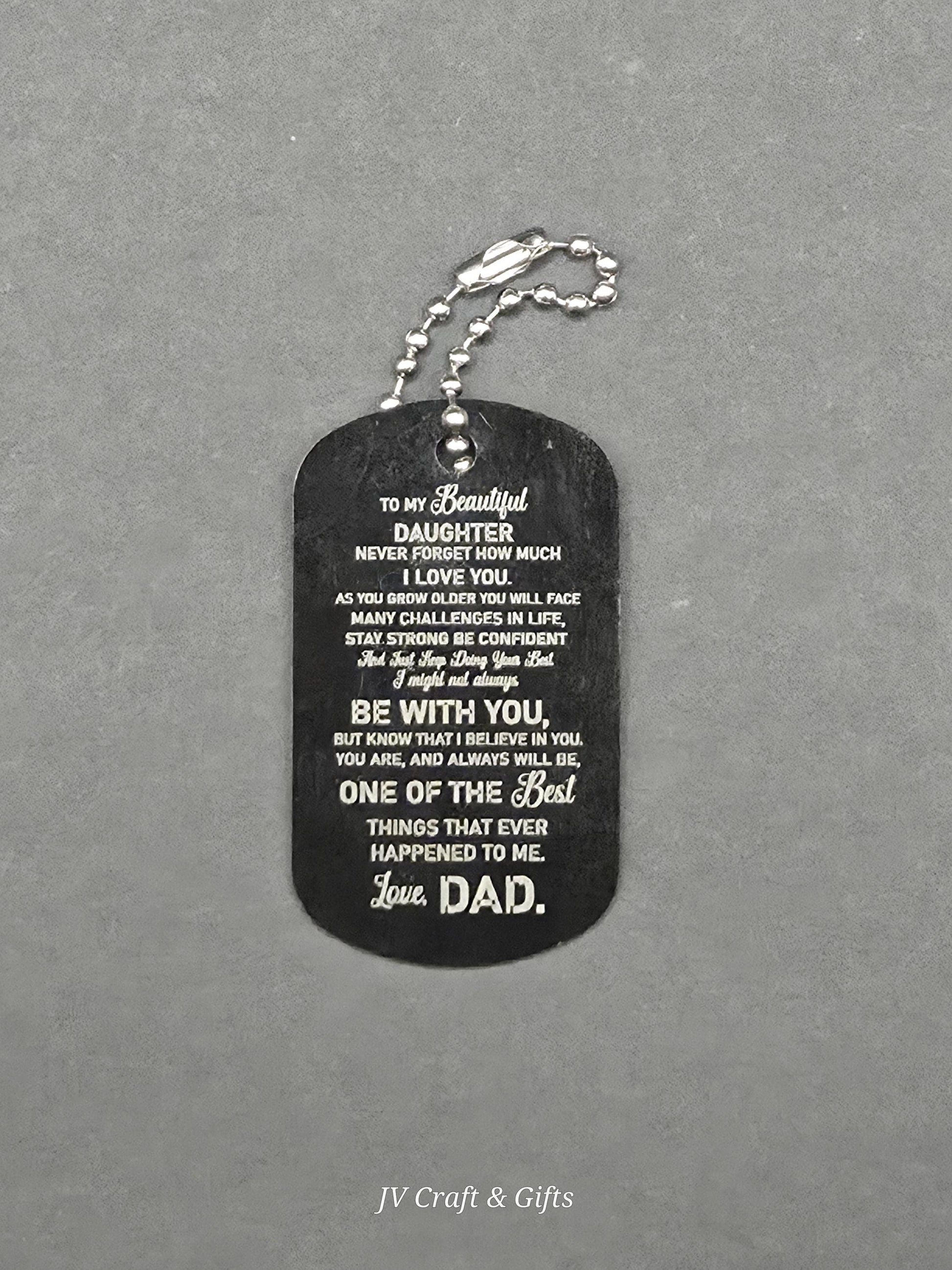 Family Message Army Dog Tag – Mother Son Daughter Gift – Engraved Family Necklace – Forever Keepsake