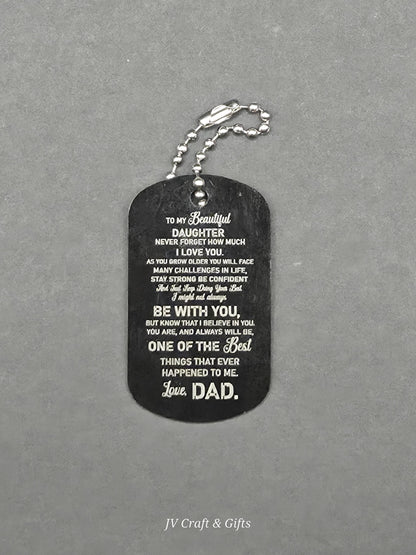 Family Message Army Dog Tag – Mother Son Daughter Gift – Engraved Family Necklace – Forever Keepsake