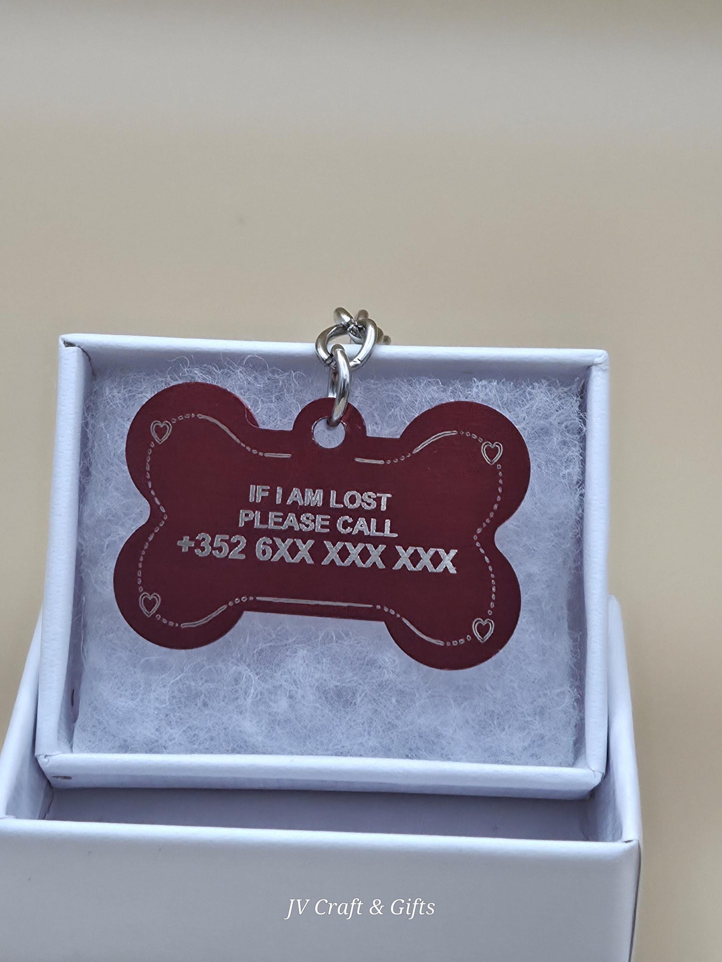 Personalized Dog Tag Bone Shape | Custom Pet ID Tag | Engraved Name & Phone Number