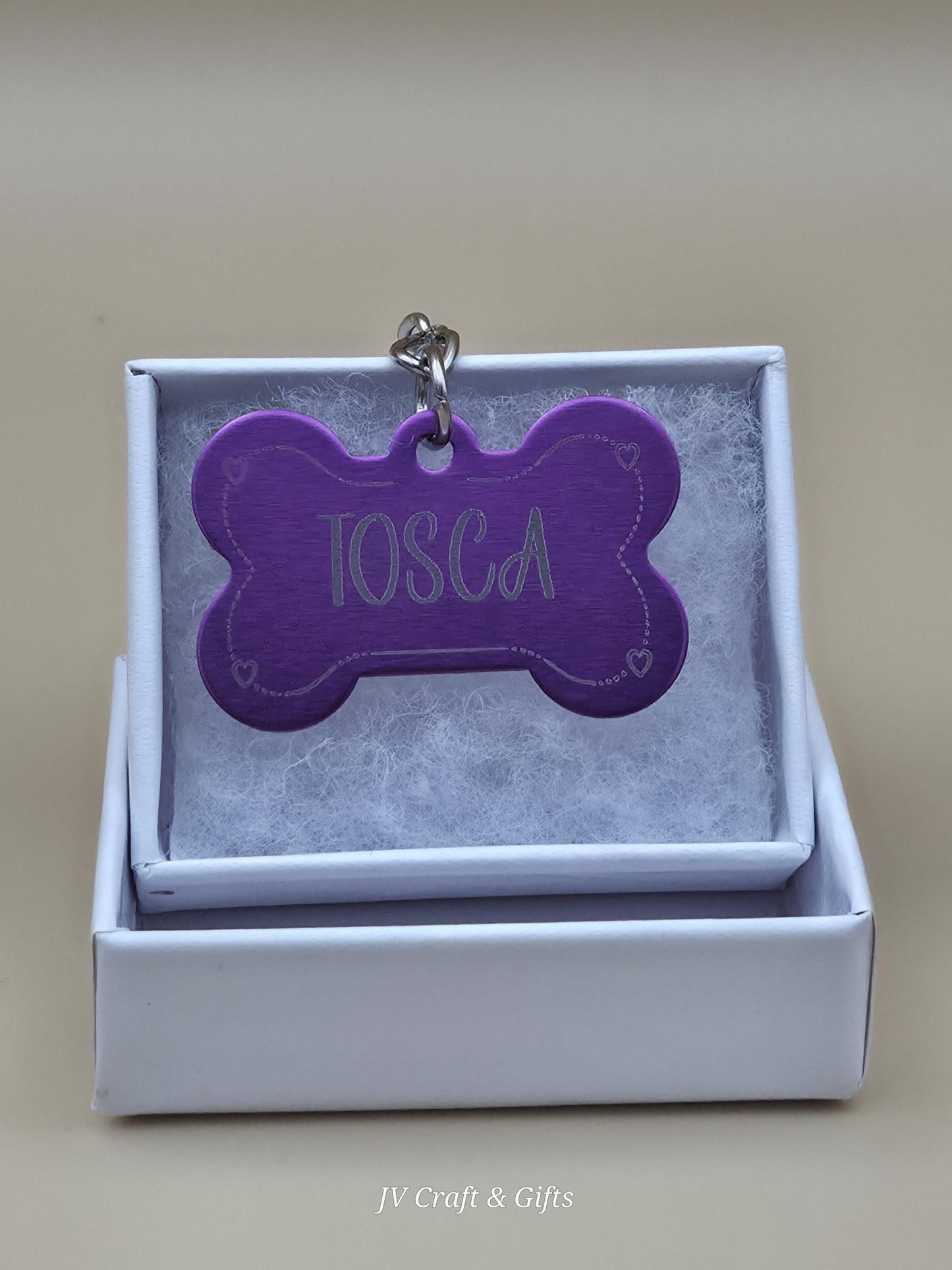 Personalized Dog Tag Bone Shape | Custom Pet ID Tag | Engraved Name & Phone Number