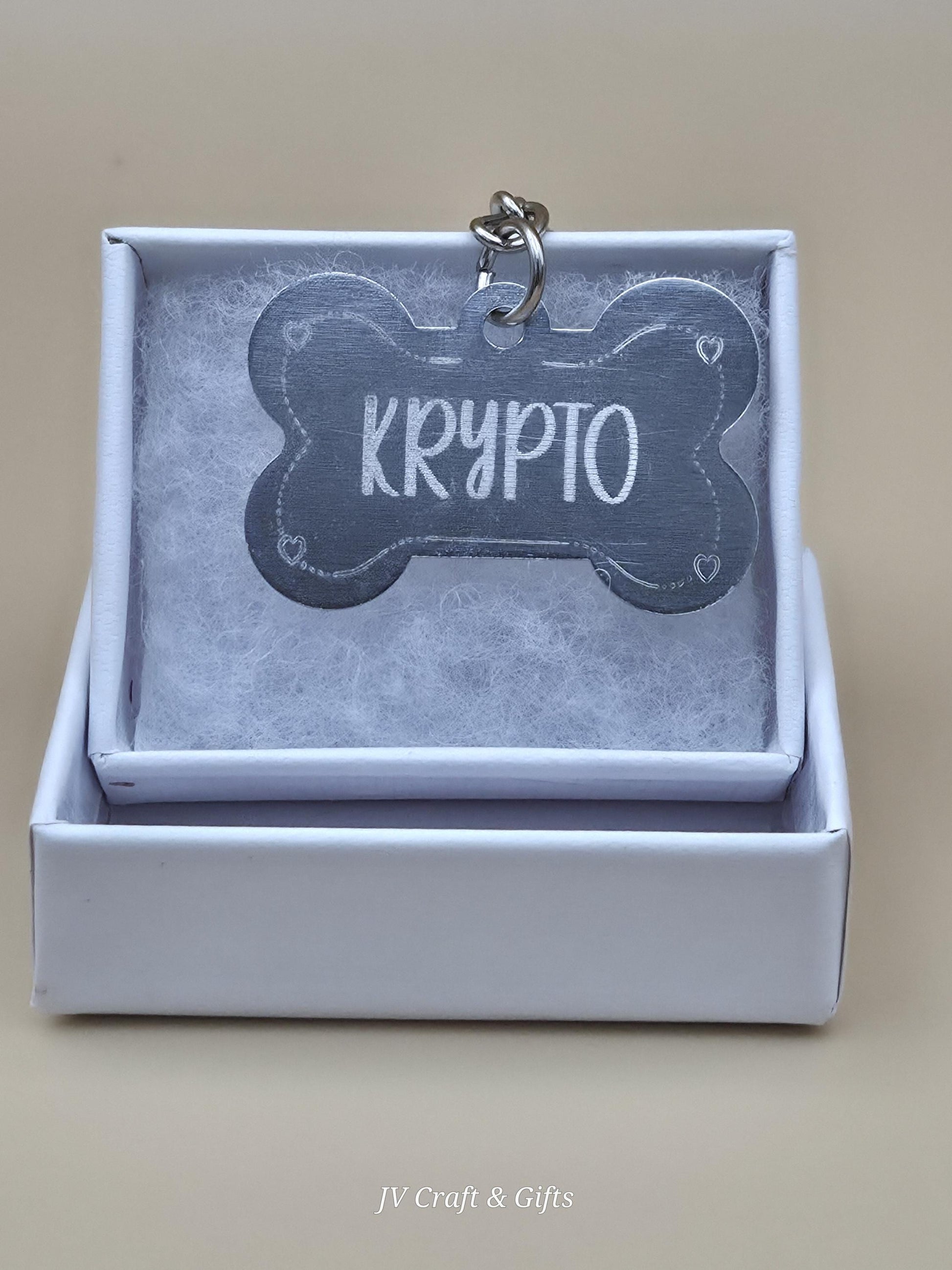 Personalized Dog Tag Bone Shape | Custom Pet ID Tag | Engraved Name & Phone Number