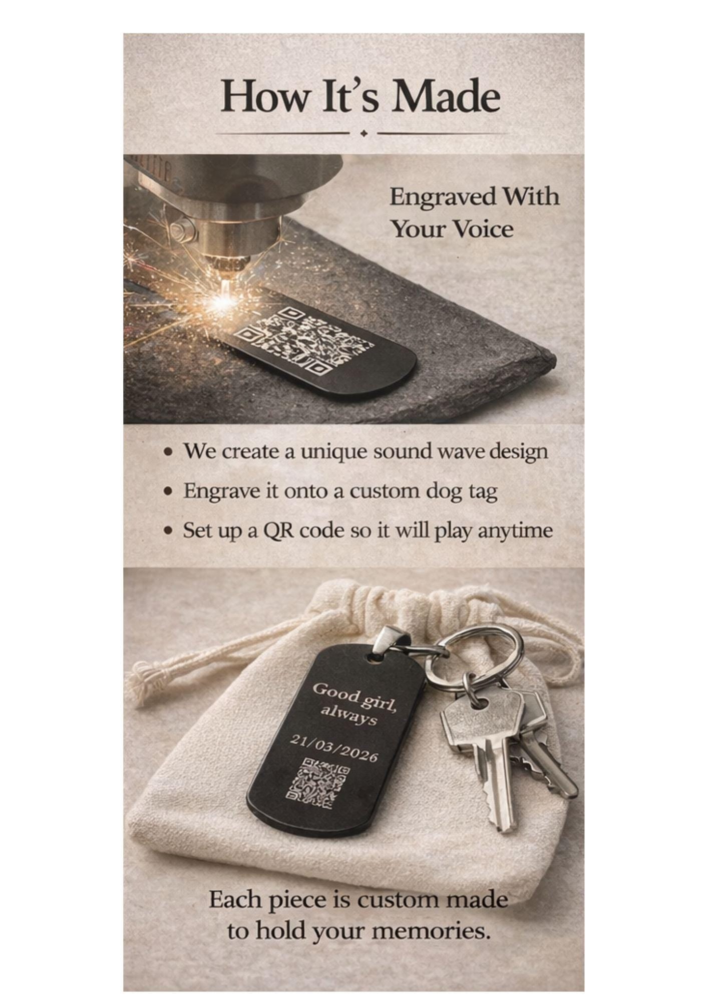 Personalized QR Code Necklace or Keychain