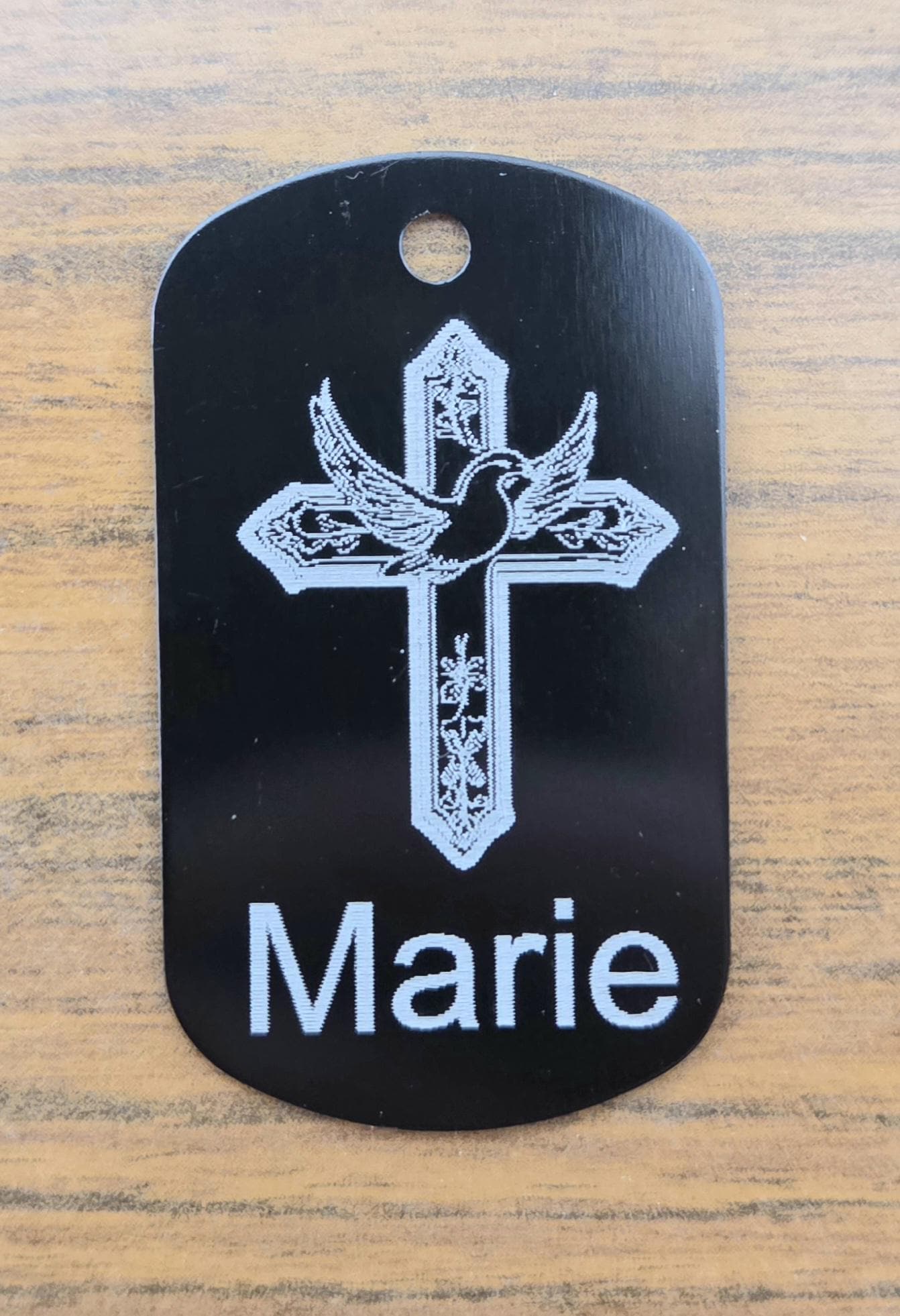 First Communion Gift, Engraved Cross Dog Tag, Personalized Name and Date, Confirmation Keepsake