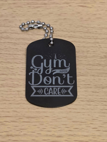 Personalized Gym Dog Tags | Custom Engraved Metal | Motivational Fitness Tags