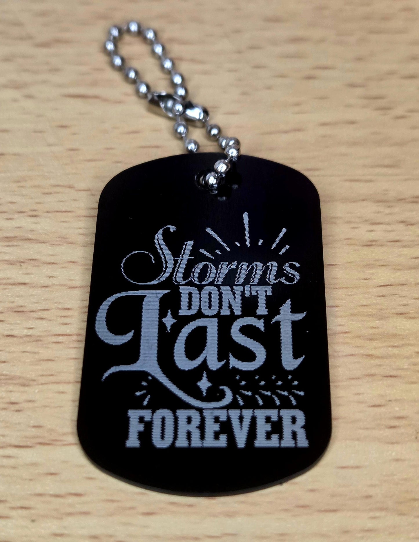 Mental Health Dog Tags | Motivational Engraved Metal Tags | Keychain, Ball Chain & Necklace