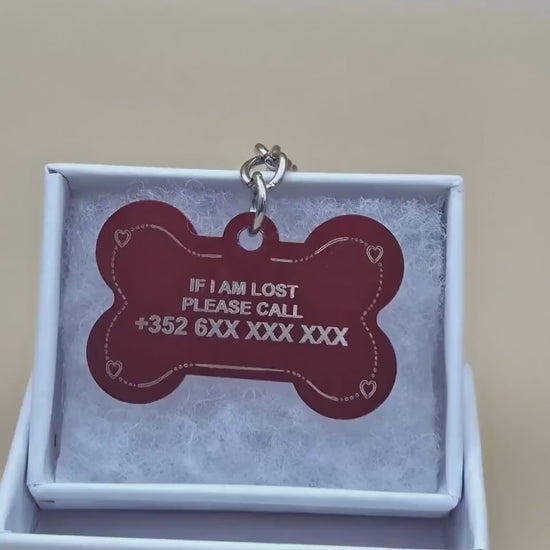 Personalized Dog Tag Bone Shape | Custom Pet ID Tag | Engraved Name & Phone Number