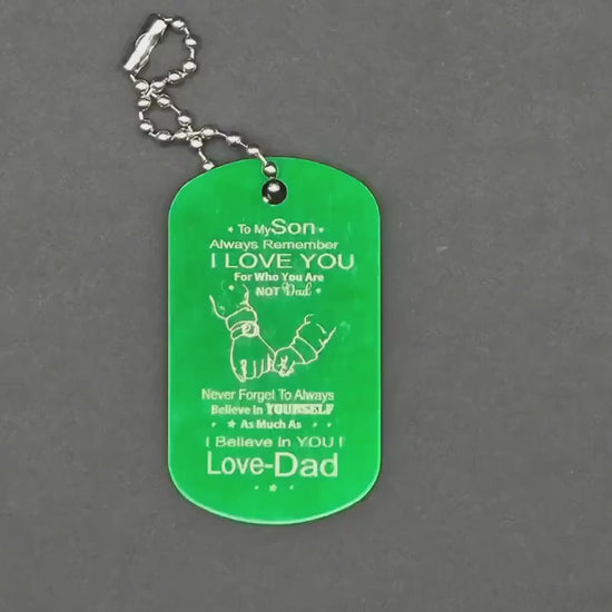 Family Message Army Dog Tag – Mother Son Daughter Gift – Engraved Family Necklace – Forever Keepsake
