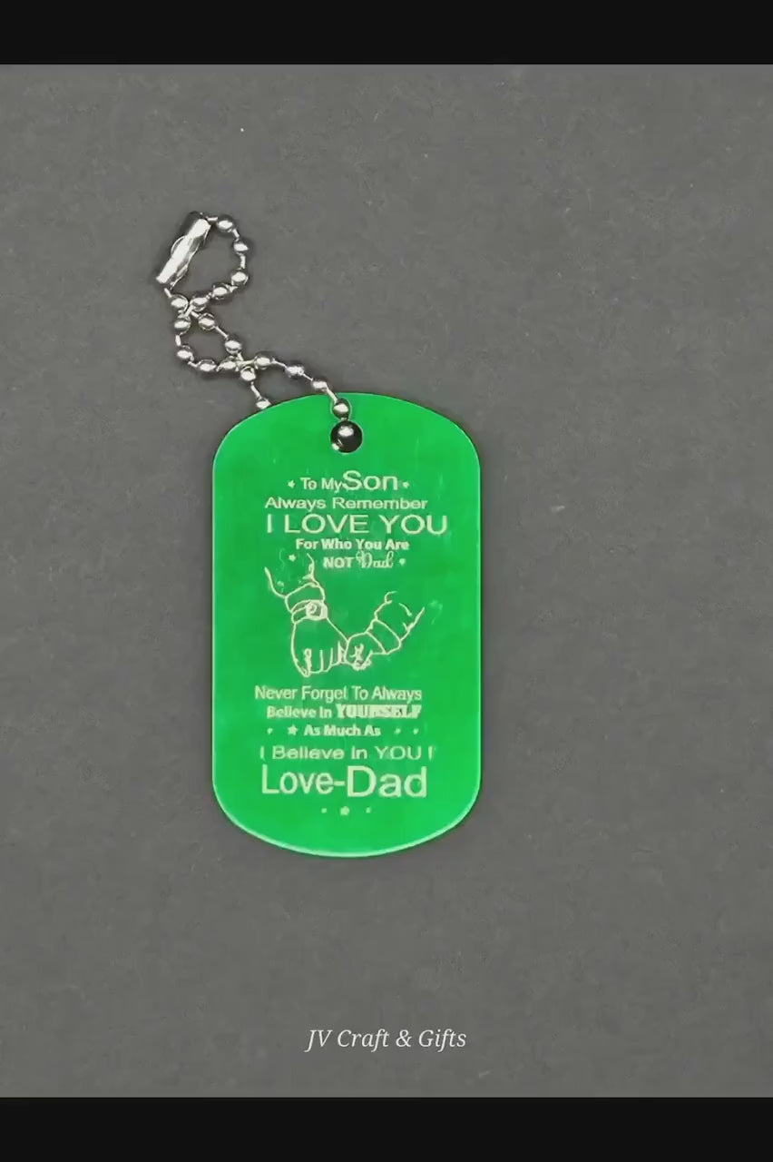Family Message Army Dog Tag – Mother Son Daughter Gift – Engraved Family Necklace – Forever Keepsake